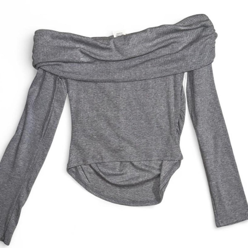 No Boundaries Charcoal Off-Shoulder Blouse